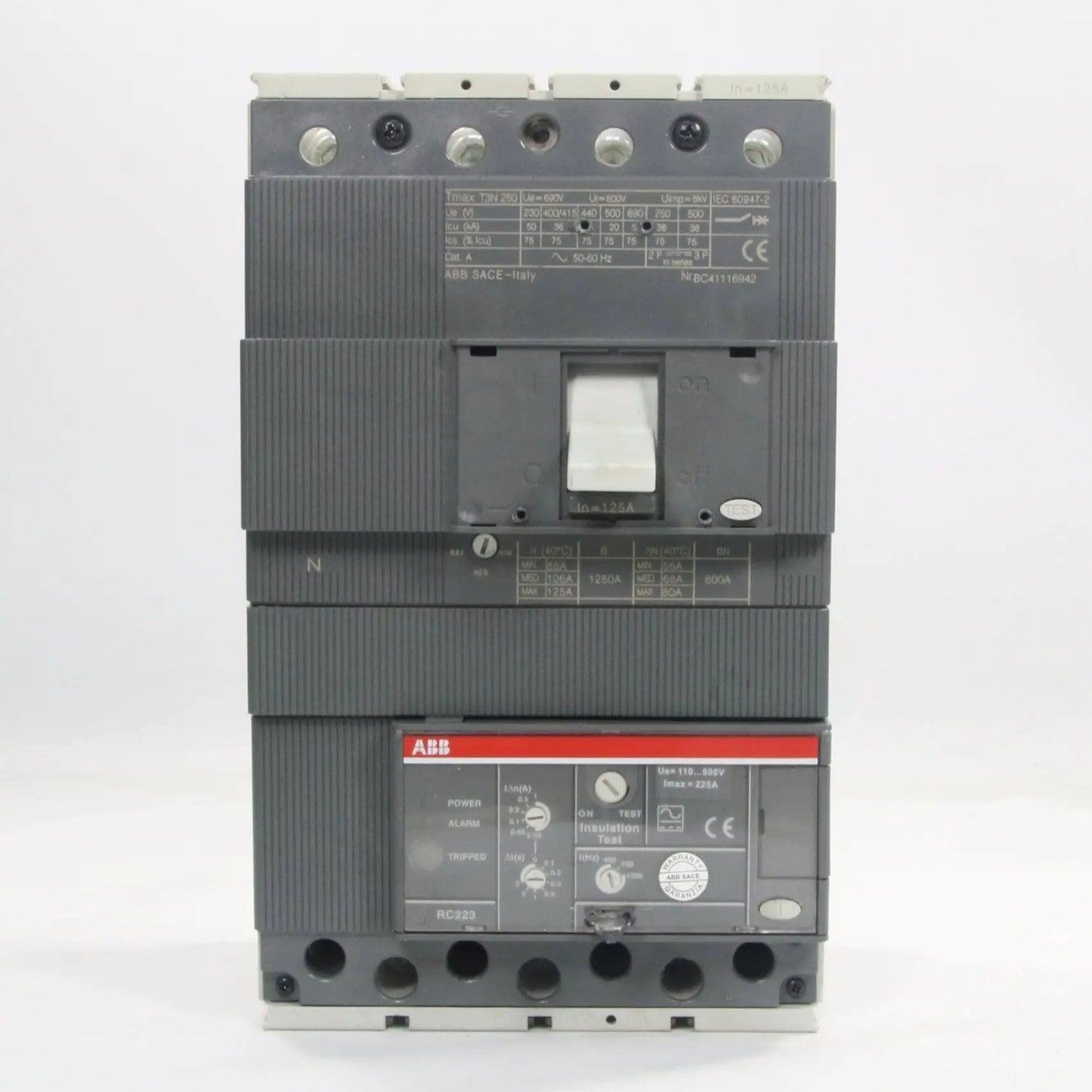 ABB circuit breaker with residual current release