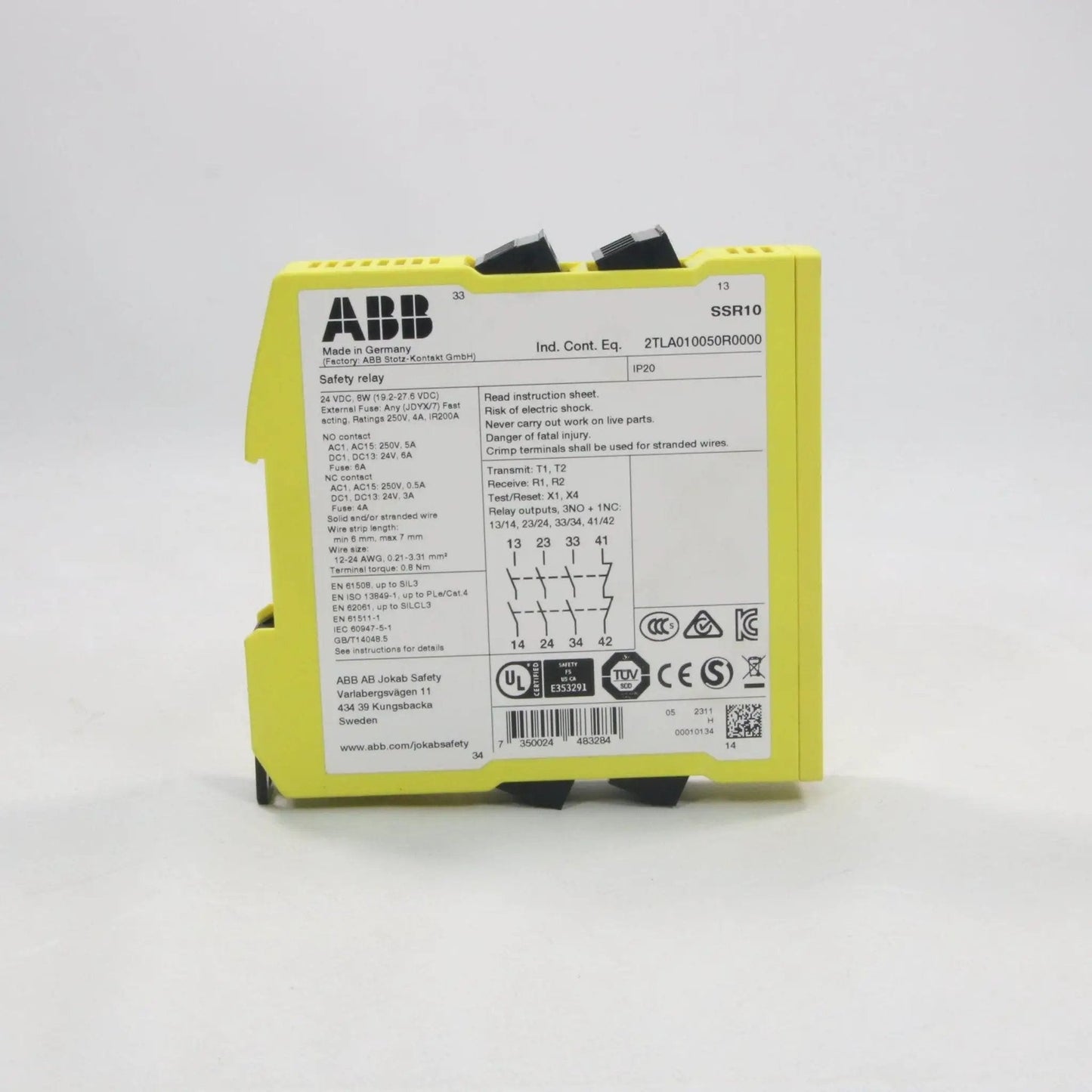 ABB/Jokab Safety Sentry SSR10 Safety Relay
