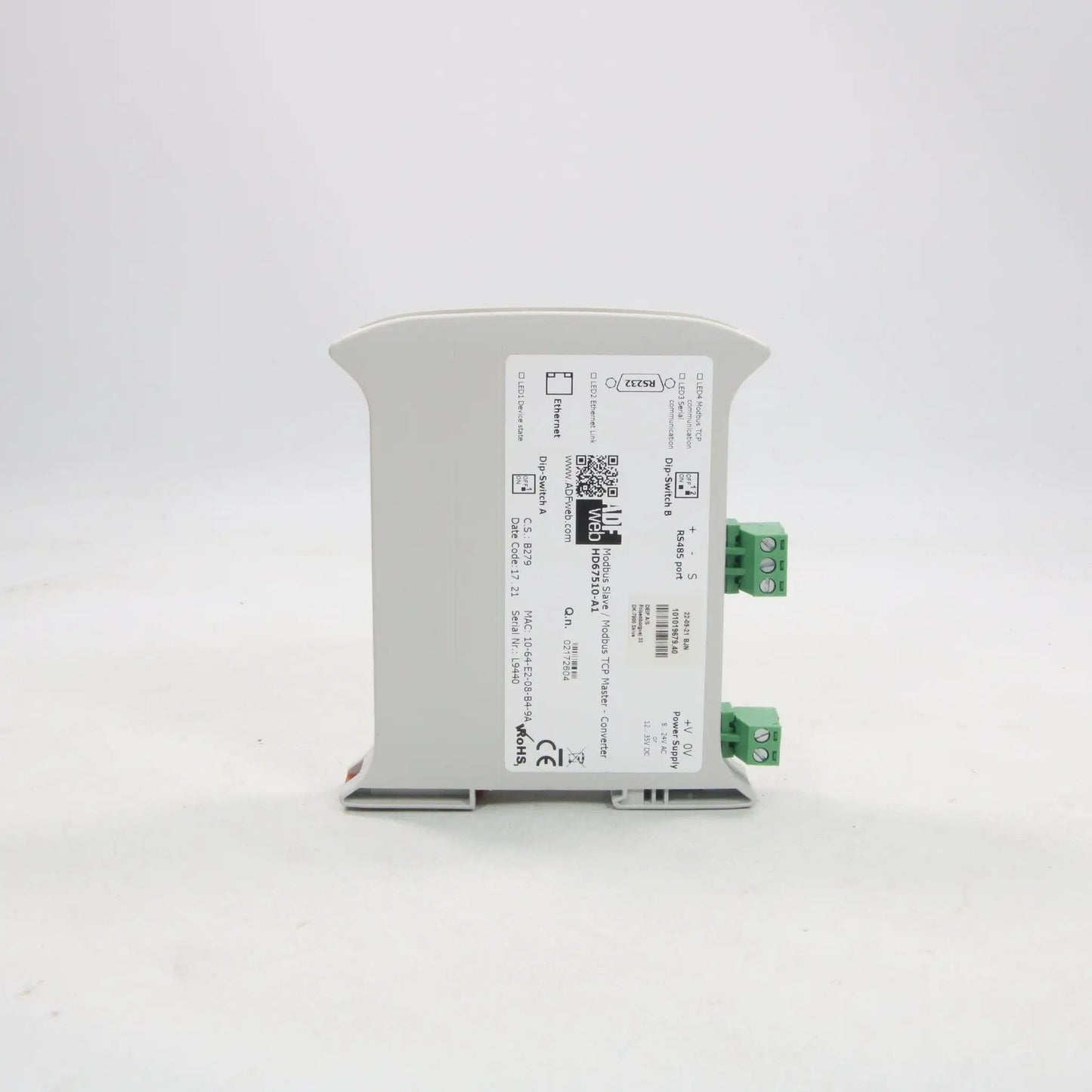 ADFWeb HD67510-A1 Modbus Slave/Modbus TCP Master - Converter