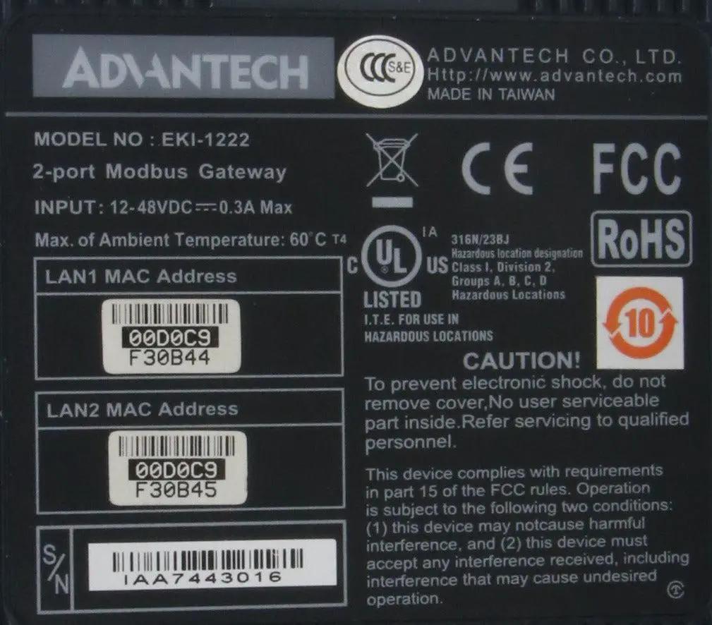 Advantech EKI-1222 2-Port Modus Gateway