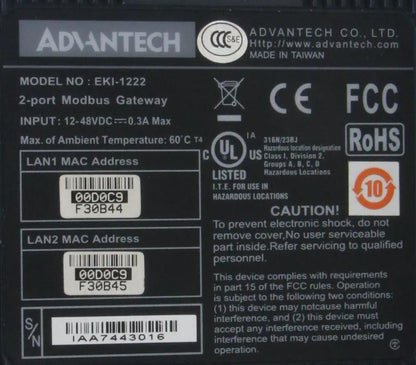 Advantech EKI-1222 2-Port Modus Gateway