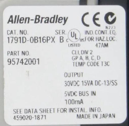 Allen-Bradley Compact Block 1791D-0B16PX B