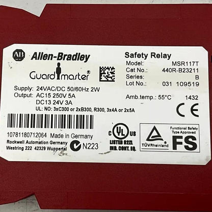 Allen-Bradley Guard Master MSR117T Safety Relay