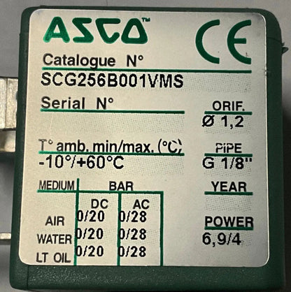 Asco SCG256B001VMS.24DC Solenoid Valve
