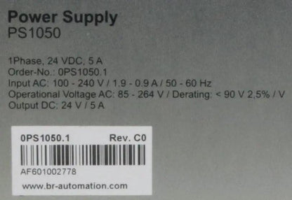 B&R Automation PS1050 Power Supply