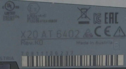 B&R Automation X20 AT 6402 Temperature Input Module