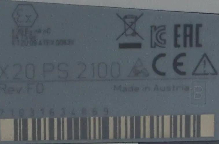 B&R Automation X20 PS 2100 Power Supply Module