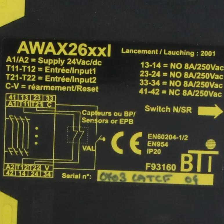 BTI Awax 26xxl Emergency Stop Safety Relay