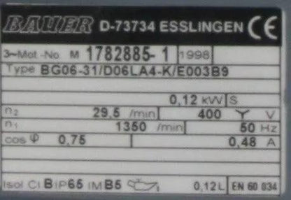 Bauer Brake Motor BG06-31/D06LA4-K/E003B9