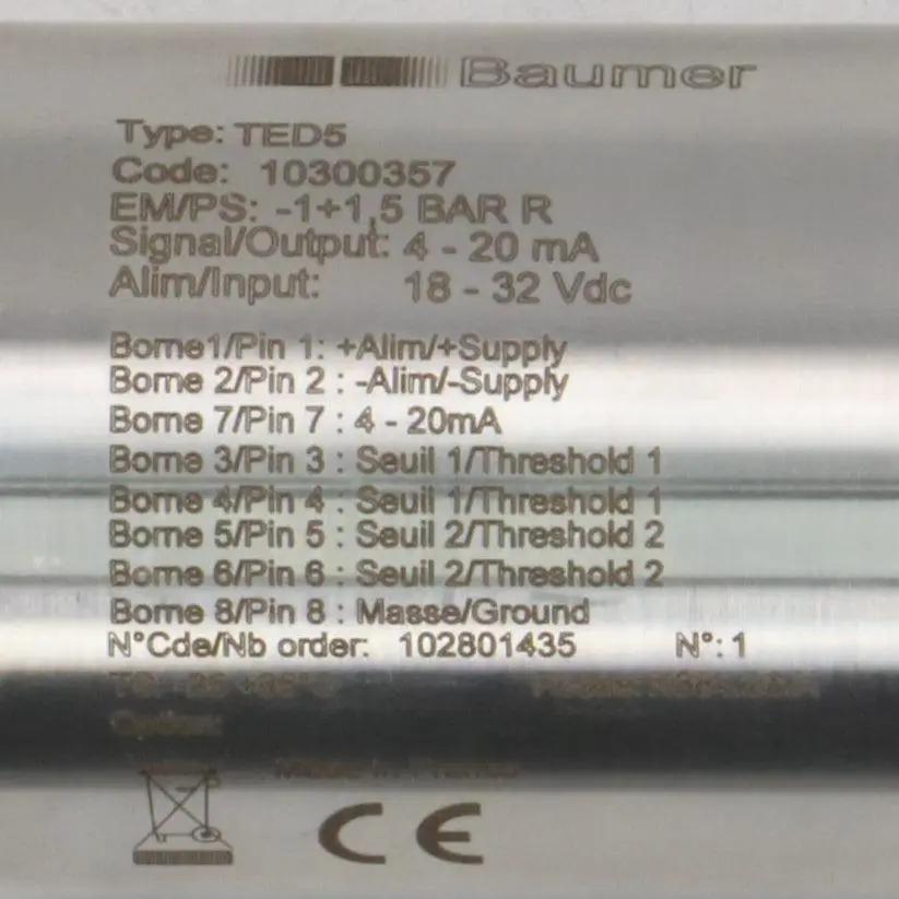 Baumer TED5 Pressure Switch 10300357