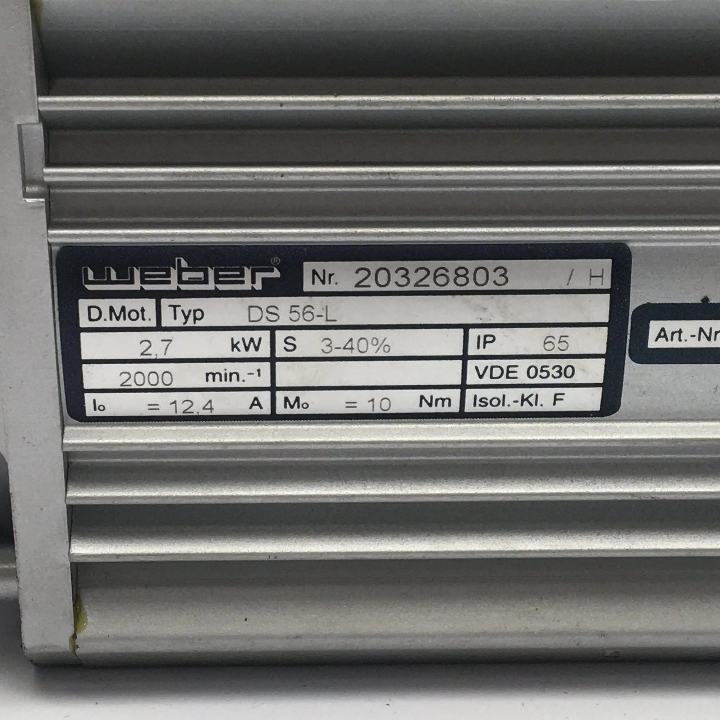 Baumuller DS 56-L servo motor Weber DS 56-L