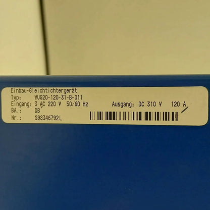 Baumuller/Weber WUG20 120 31 B Servo Power Supply Unit