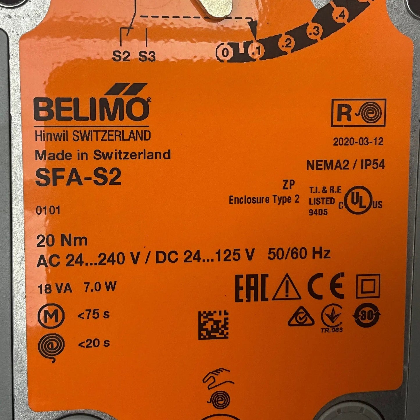 Belimo SFA-32 Spring Return Actuator