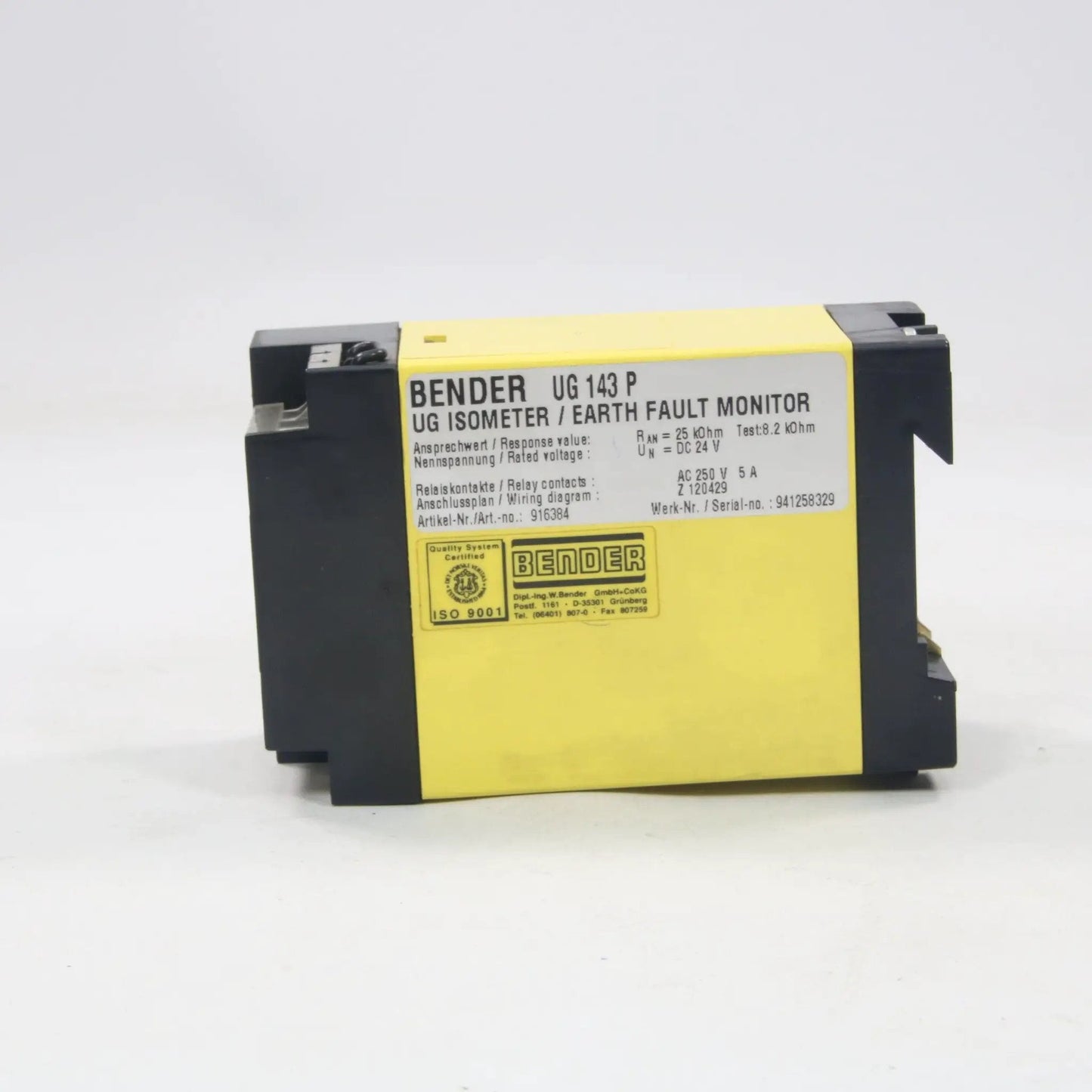 Bender UG 143 P Earth Fault Monitor