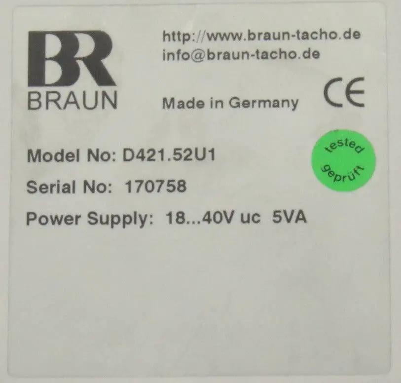 Braun GmbH Industrie Elektronik D421.52U1 Converter
