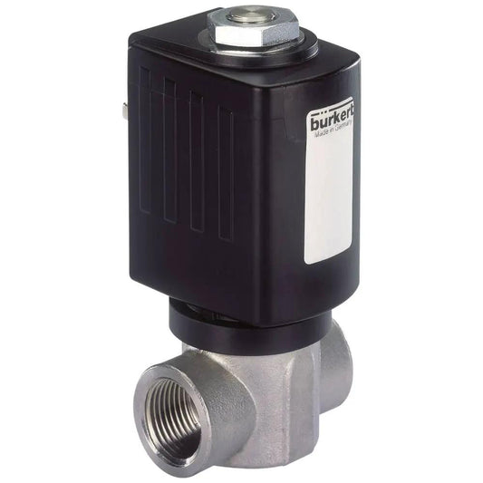 Burkert 6027 2-Way Solenoid Valve, 1/4" 24V 60 Bar