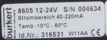 Burkert 8605 Digital Controller for Proportional Valves