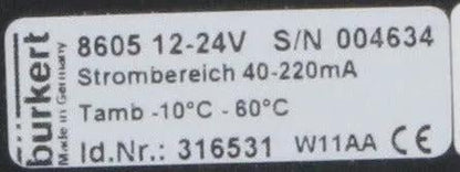 Burkert 8605 Programmable Digital Controller