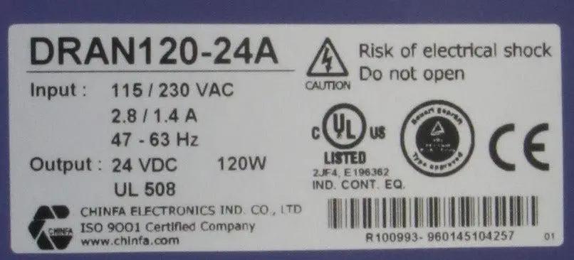 Chinfa DRAN120-24A Power Supply