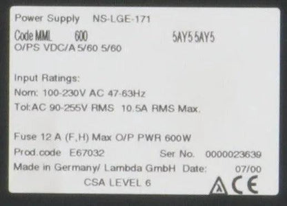 Coutant Lambda Omega MML600 Power Supply