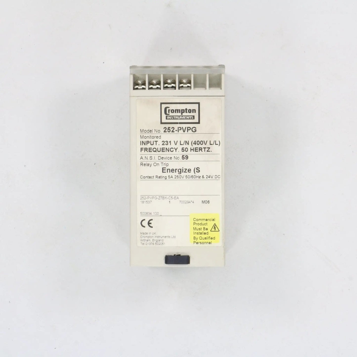 Crompton Protector 252-PVPG Energize Relay
