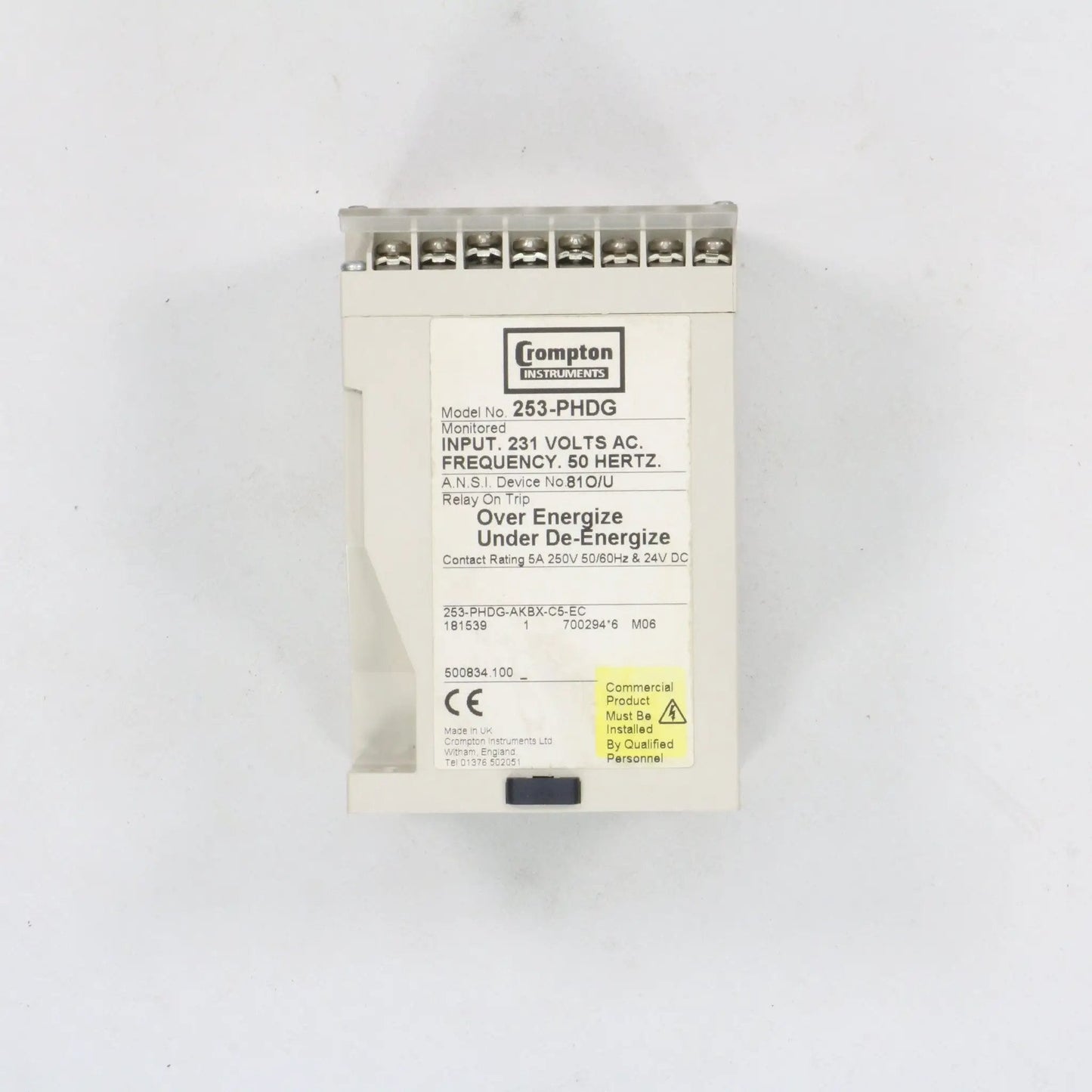 Crompton Protector 253-PHDG Energize/De-Energize Relay