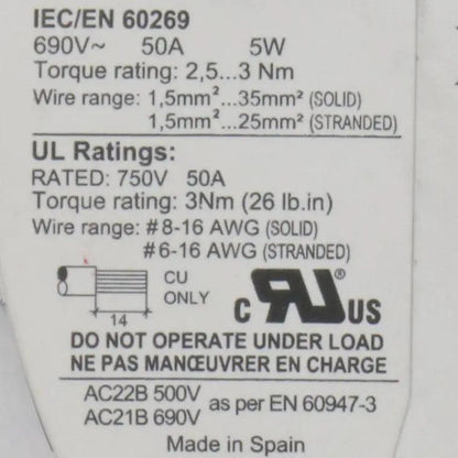DF Electric PMX 14x51 Fuse Holder DC Switch