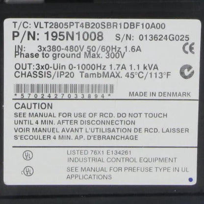 Danfoss Frequency Converter VLT 2800 - 195N1008