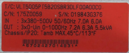 Danfoss Frequency Converter VLT 5000 175Z0059