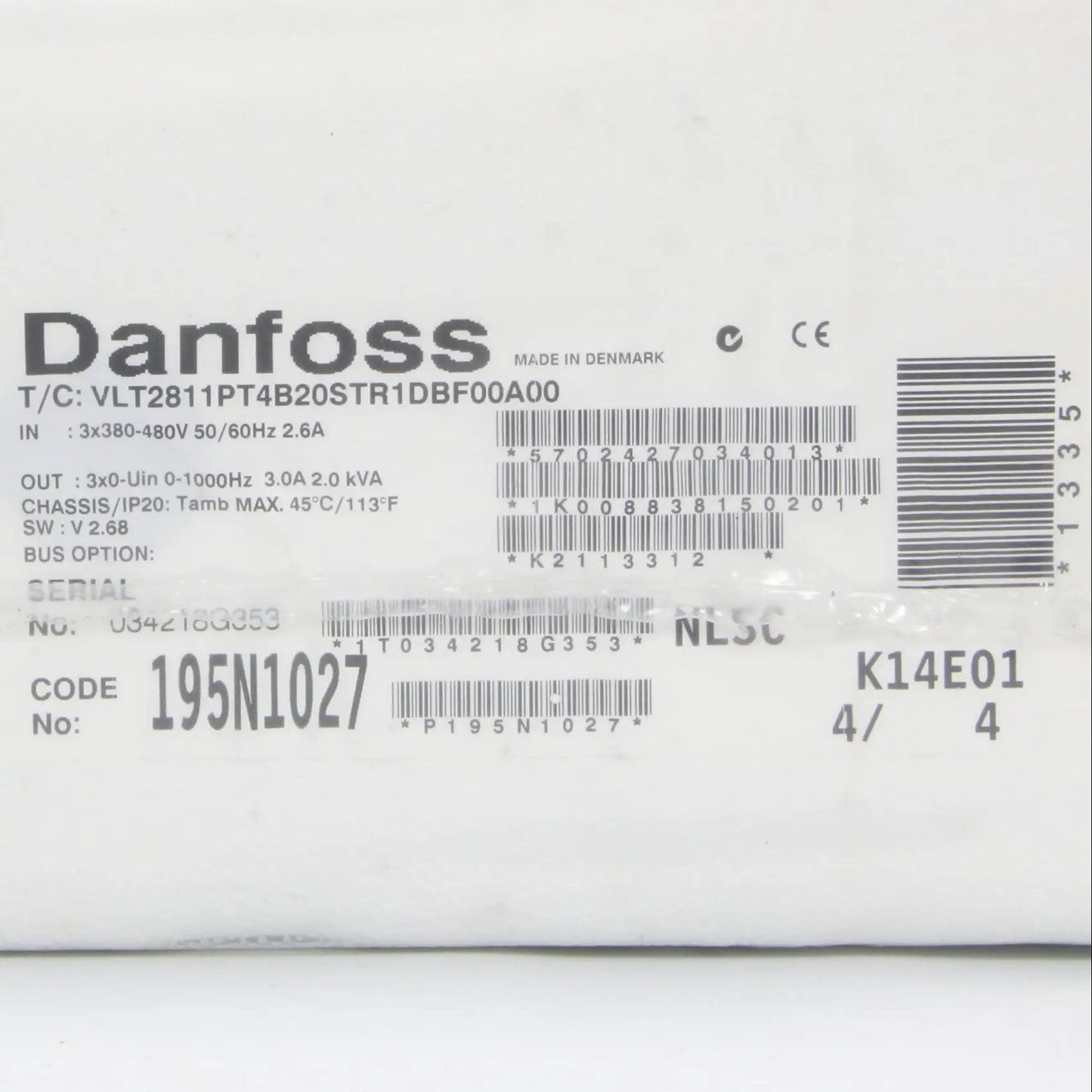 Danfoss VLT 2800 Midi Drive - 195N1027 Frequency Converter
