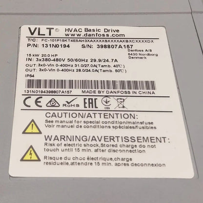 Danfoss VLT HVAC Basic Drive - 131N0194 Frequency Converter