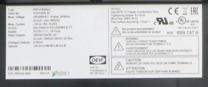Deif ASC-4 Battery Automatic Sustainable Controller