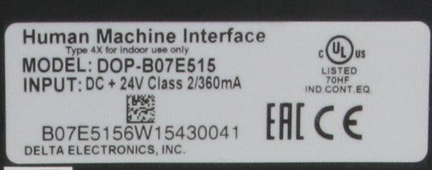 Delta Electronics DOP-B07E515 Human Machine Interface