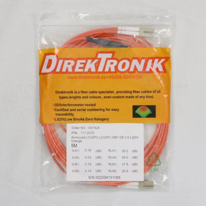 DirekTronik 117 2075 Fibre Optic Patch Cable
