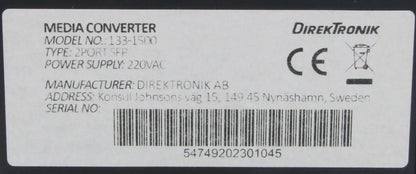 DirekTronik Fibre Media Converter