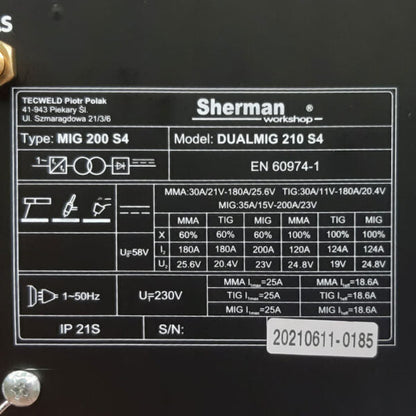DUALMIG 210 S4 inverter lasapparaat