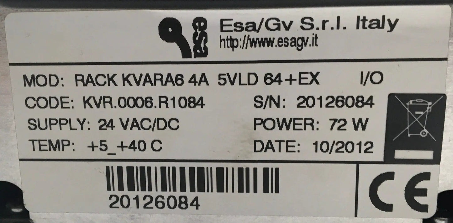 ESA Rack KVARA6 4A 5VLD 64+EX Controller