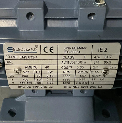 Electramo EMS632-4 3 Phase AC Motor