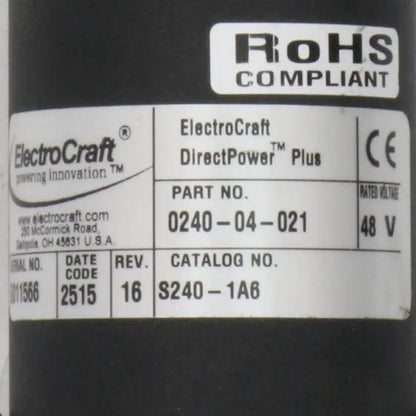 Electrocraft Direct Power Plus S240 1A6 Motor & Gearhead