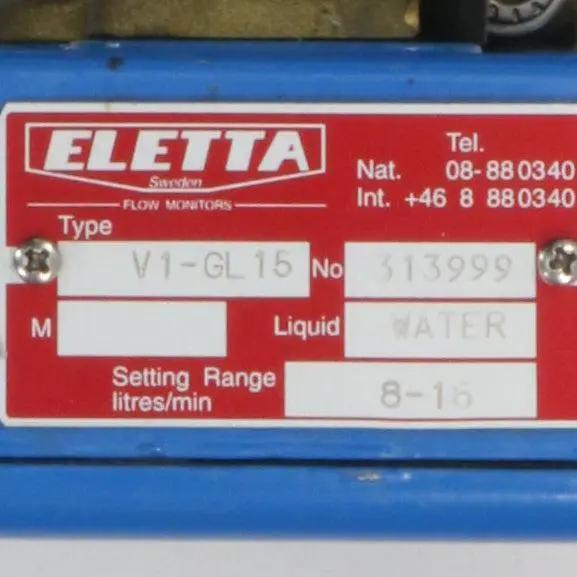Eletta V1-GL15 Liquid Flow Monitor with Gauge