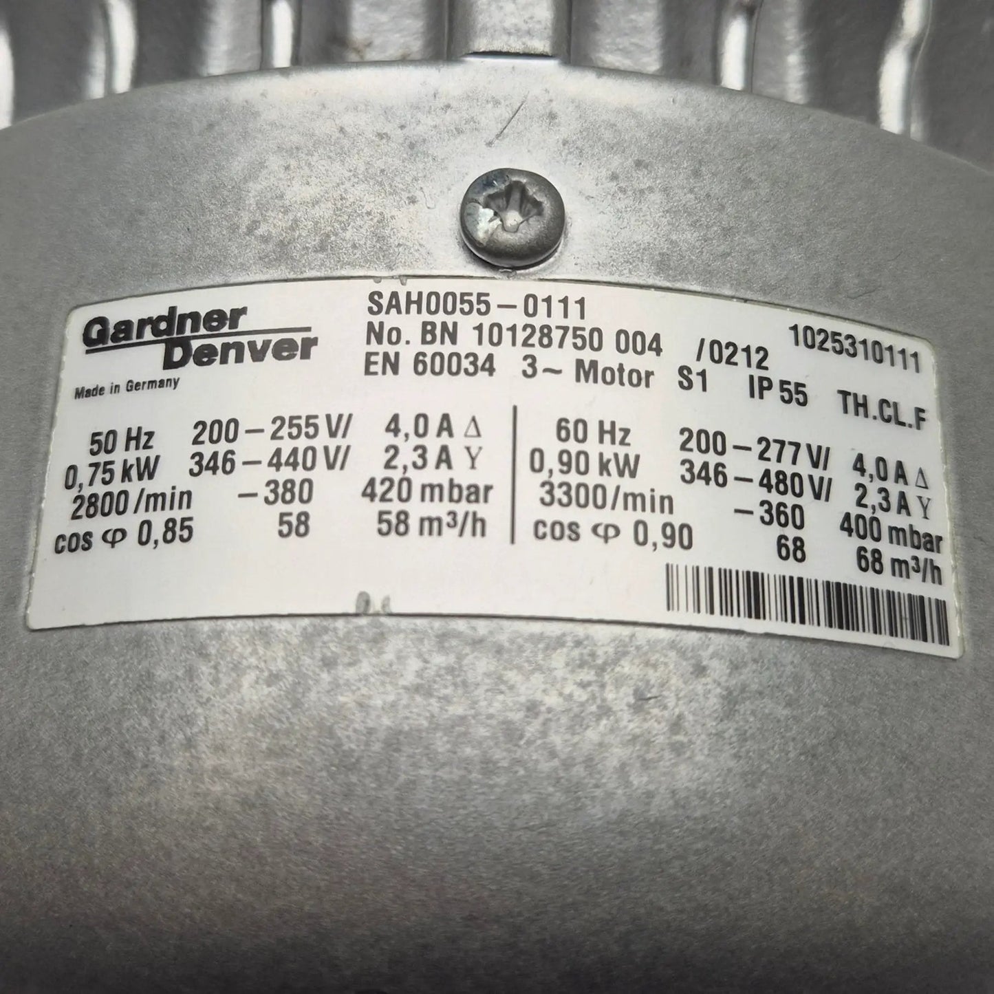 Elmo Rietschle/Gardner Denver SAH0055-0111 Vacuum Pump