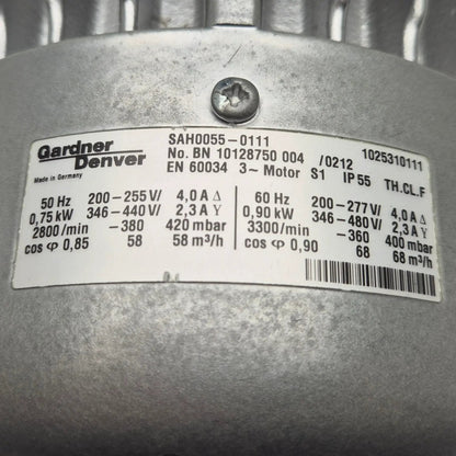 Elmo Rietschle/Gardner Denver SAH0055-0111 Vacuum Pump