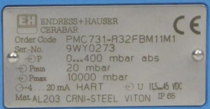 Endress + Hauser Cerabar Pressure Gauge PMC 731-R32FBM11M1
