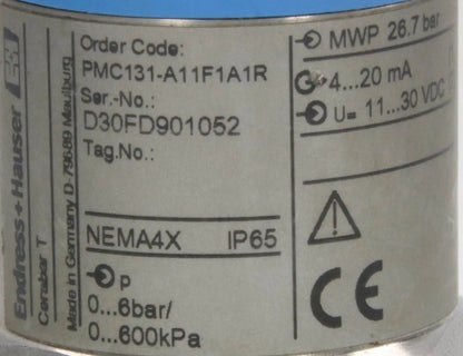 Endress + Hauser Cerabar T Pressure Transmitter PMC131-A11F1A1R