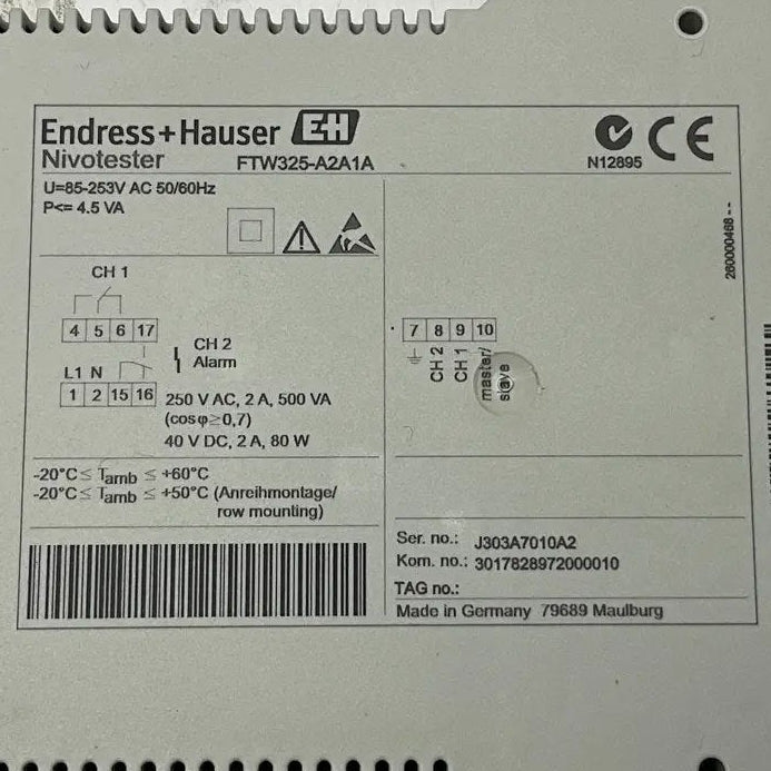 Endress+Hauser Nivotester FTW325-A2A1A Conductive Level Switch