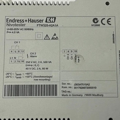 Endress+Hauser Nivotester FTW325-A2A1A Conductive Level Switch