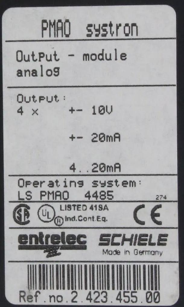 Entrelec Schiele Systron Analog Output Module PMAO
