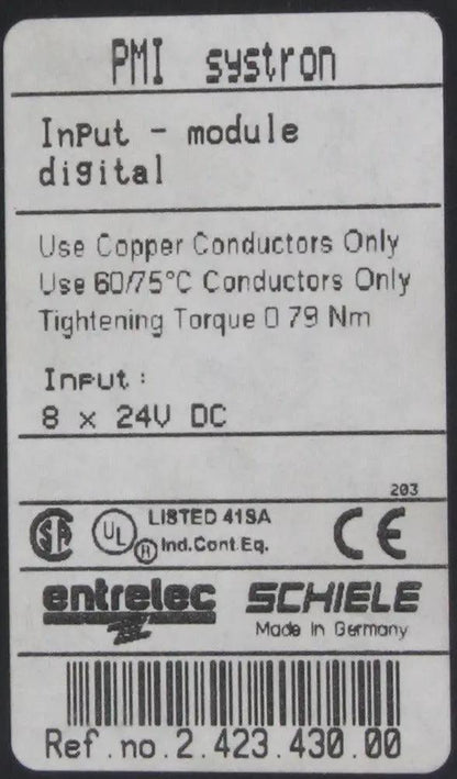 Entrelec Schiele Systron Digital Input Module PMI