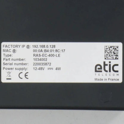 Etic RAS EC 400 LE Machine Access Box