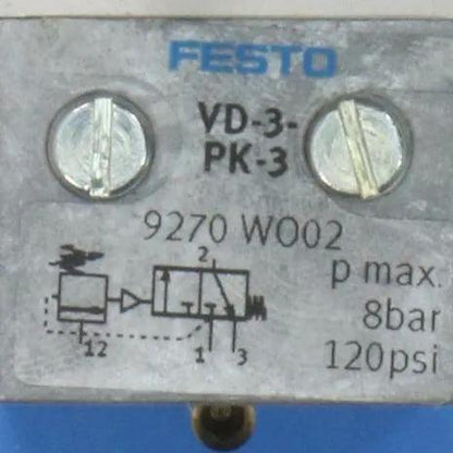 Festo VD 3 PK 3 Pressure Switching Valve 9270 WO02